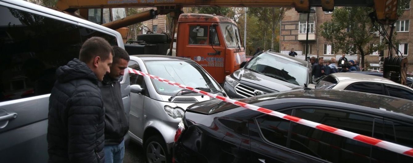 ДТП с 21 авто в центре Киева. Опубликовано видео момента столкновения автокрана