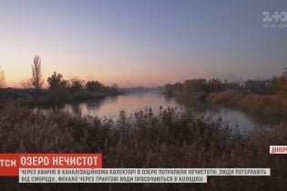 У Дніпрі аварія на колекторі затопила місцеве озеро нечистотами