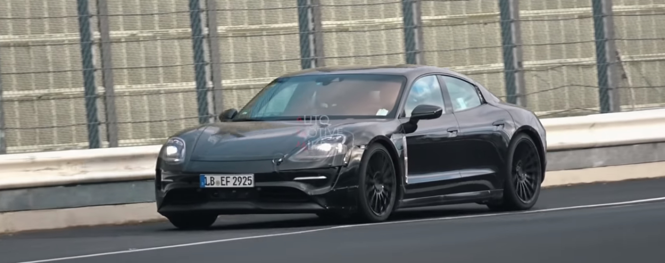 Электрокар Porsche Taycan засняли на испытаниях без камуфляжа