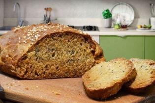 Бездрожжевой хлеб с маком и кунжутом