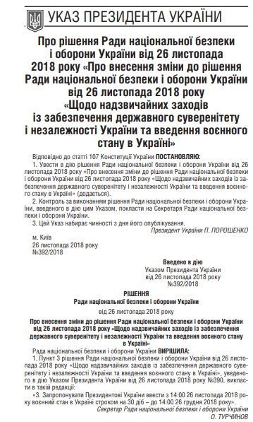 указ про воєнний стан