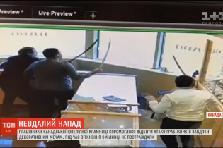 В Канаде продавцы ювелирного магазина отбили нападение грабителей декоративными мечами