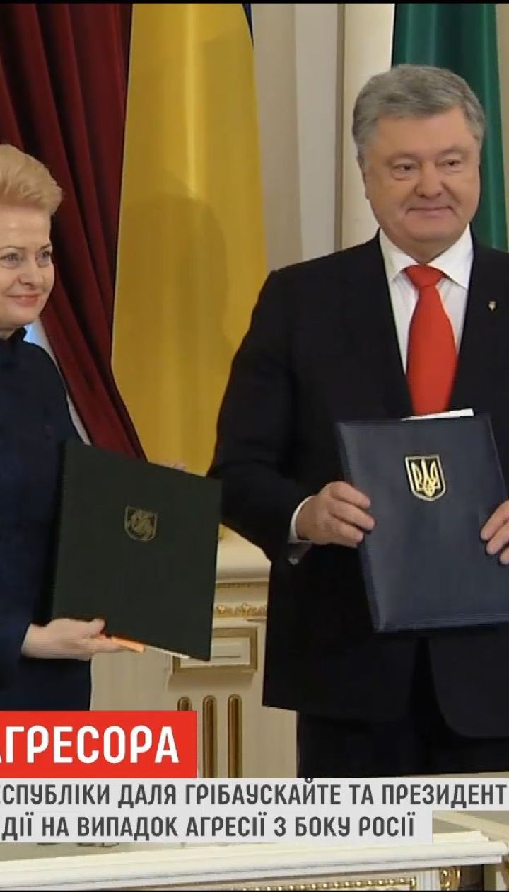 Порошенко и Грибаускайте договорились о совместных действиях в случае агрессии со стороны России