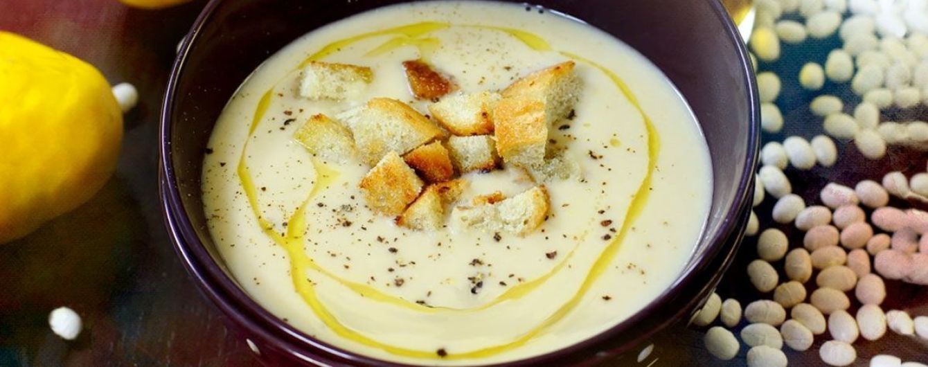 Вишуканий крем-суп з білої квасолі