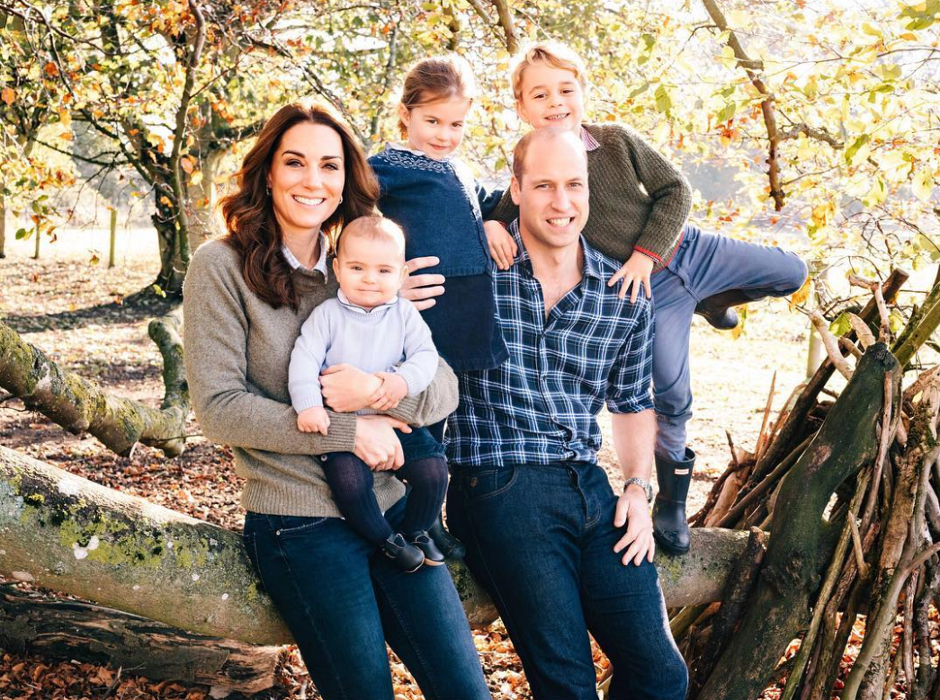   Kate Middleton and Prince William with children 