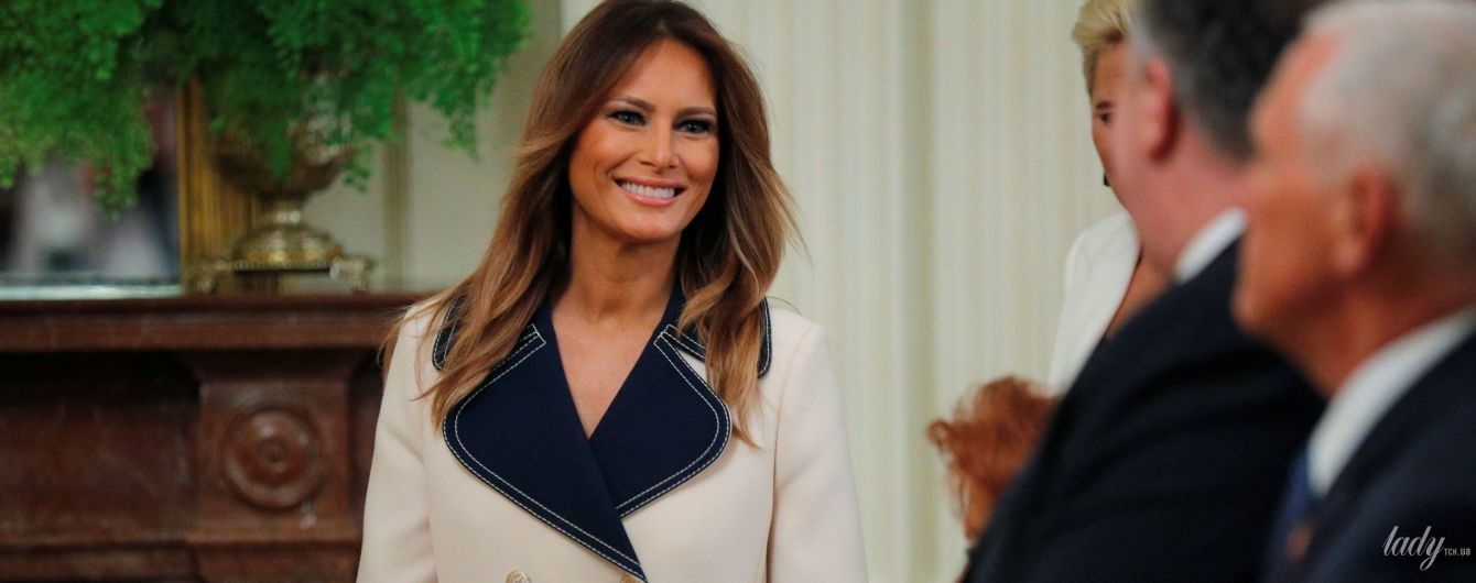 В шикарном платье-пальто: красивый выход Мелании Трамп