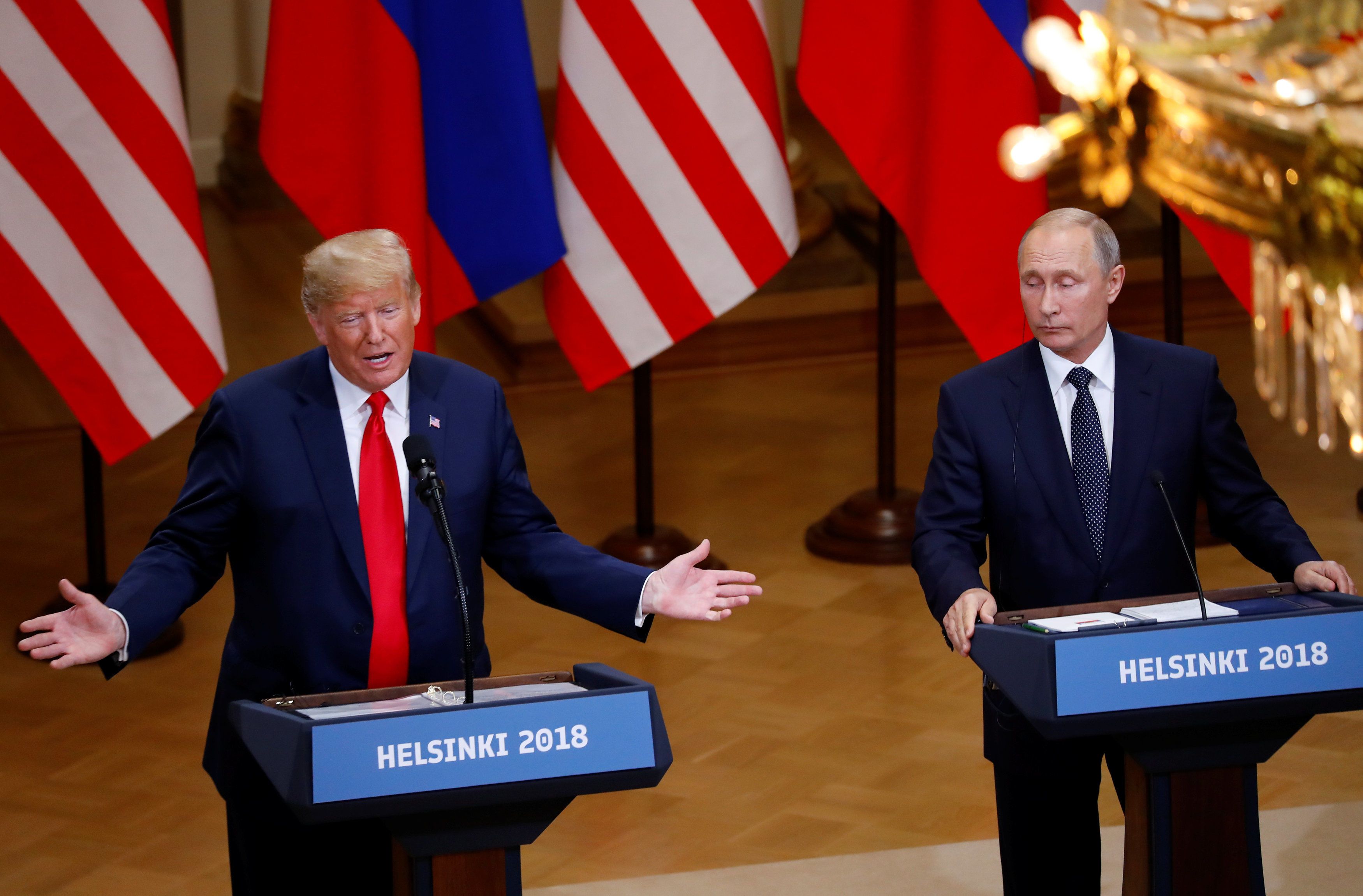 Трамп і Путін на прес-конференції