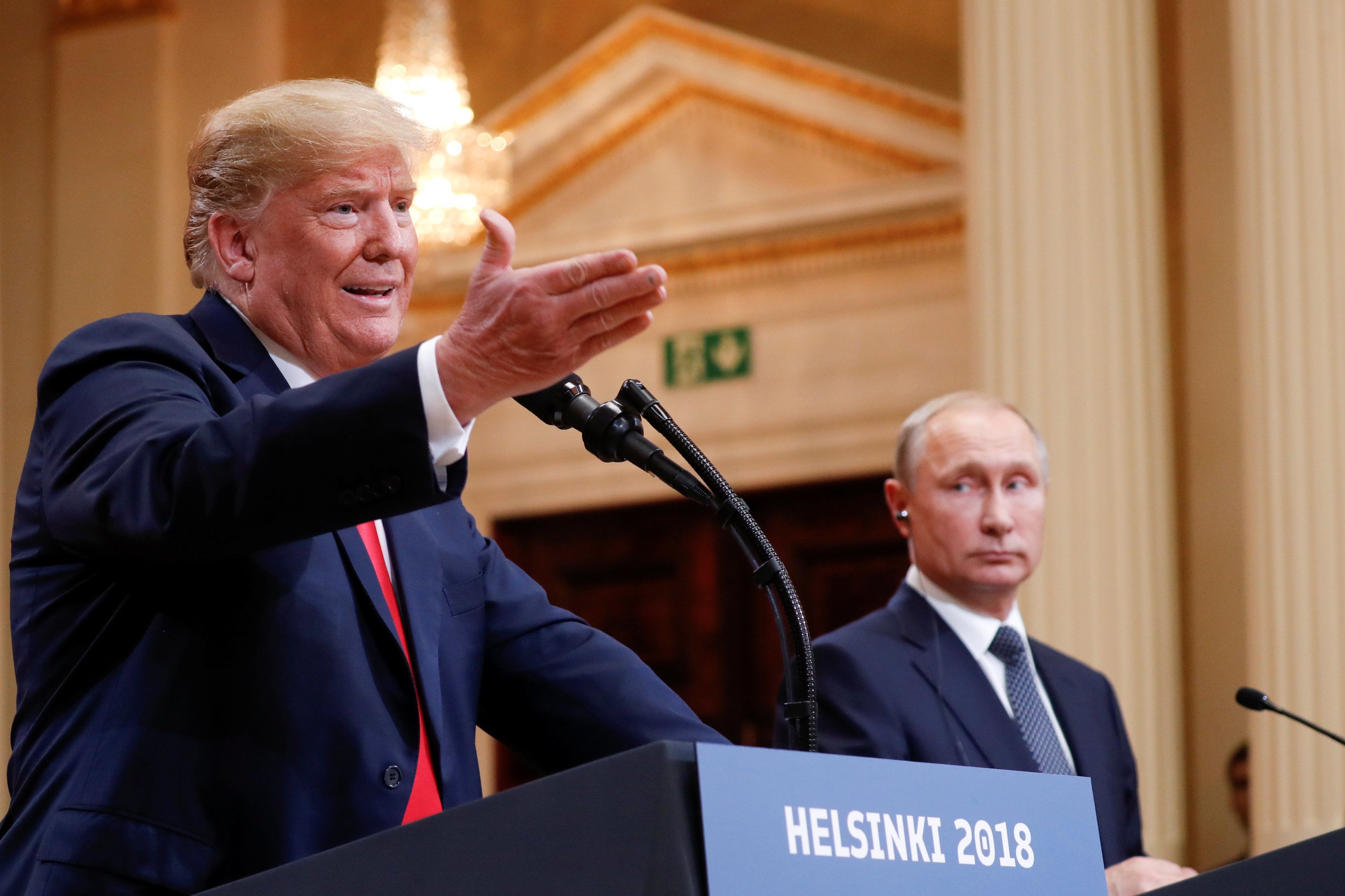 Трамп і Путін на прес-конференції