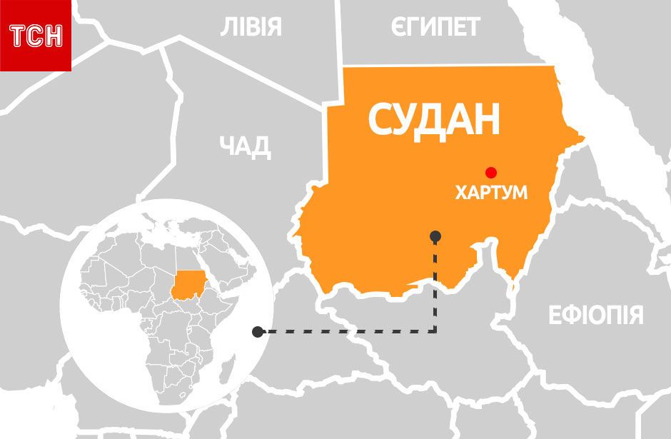 Судан, мапа, для блогів