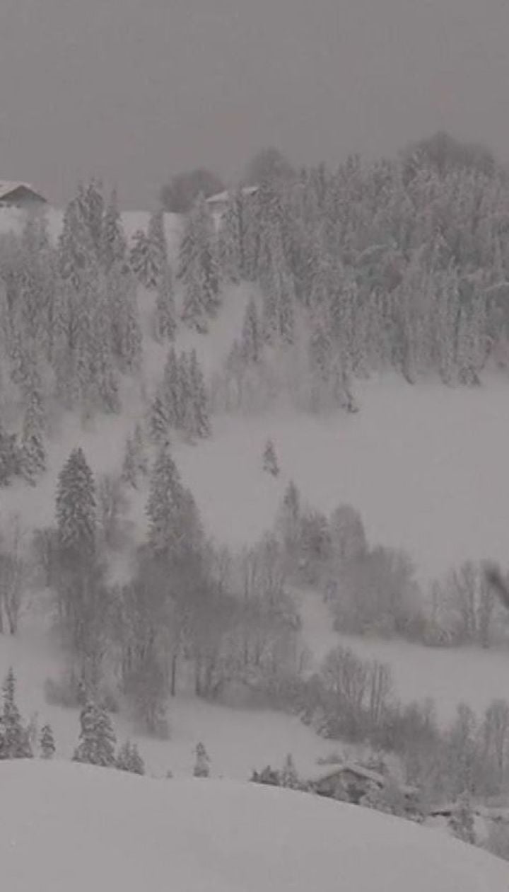   Due to heavy snowfall and avalanches in the Alps, 12 people died 