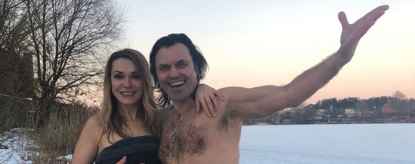 Сумська з Борисюком та Козловский показали, як пірнали в крижану ополонку