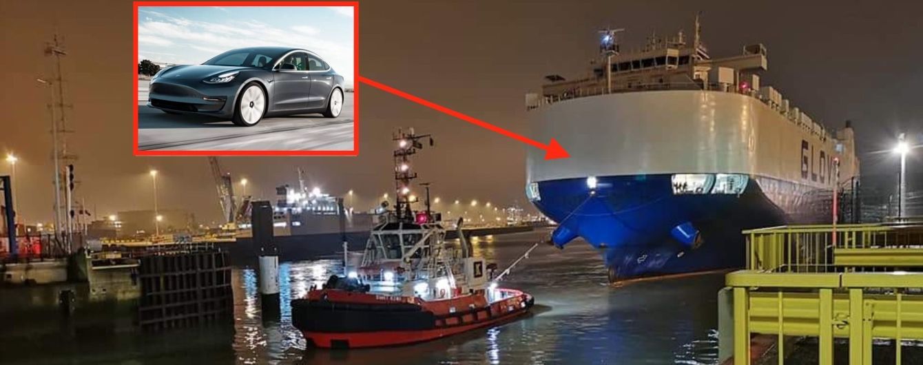 Первая гигантская партия Tesla Model 3 прибыла в Европу