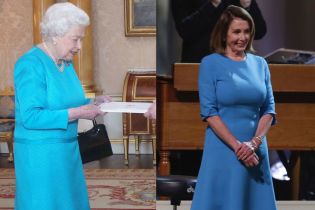 Битва голубых платьев: 92-летняя королева Елизавета II vs 78-летняя Нэнси Пелоси