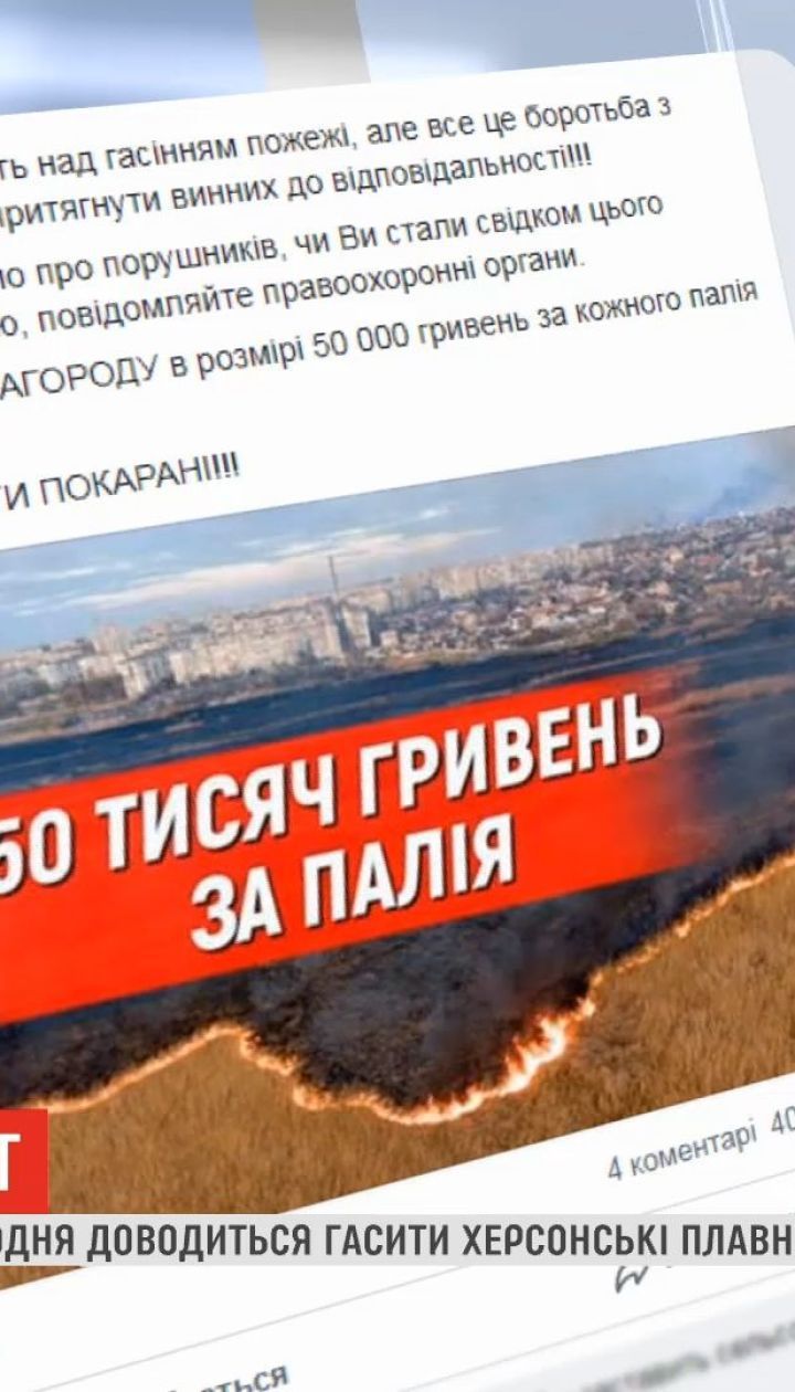 Председатель Херсонской ОГА объявил вознаграждение в 50 тыс. грн за каждого поджигателя камыша