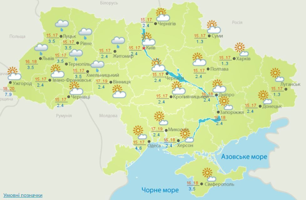 Погода на 7 квітня