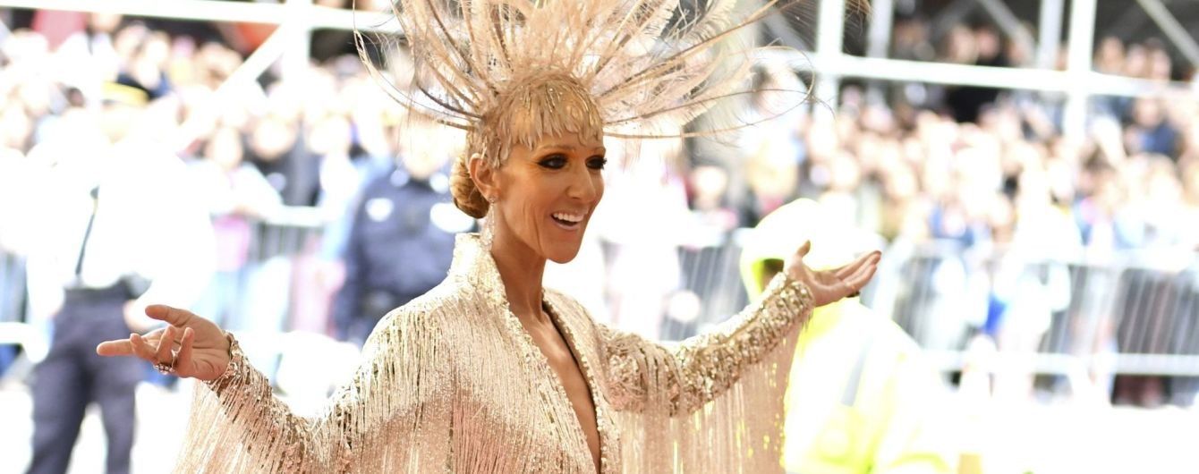 В золотых трусах и с перьями на голове: образ Селин Дион на Met Gala-2019