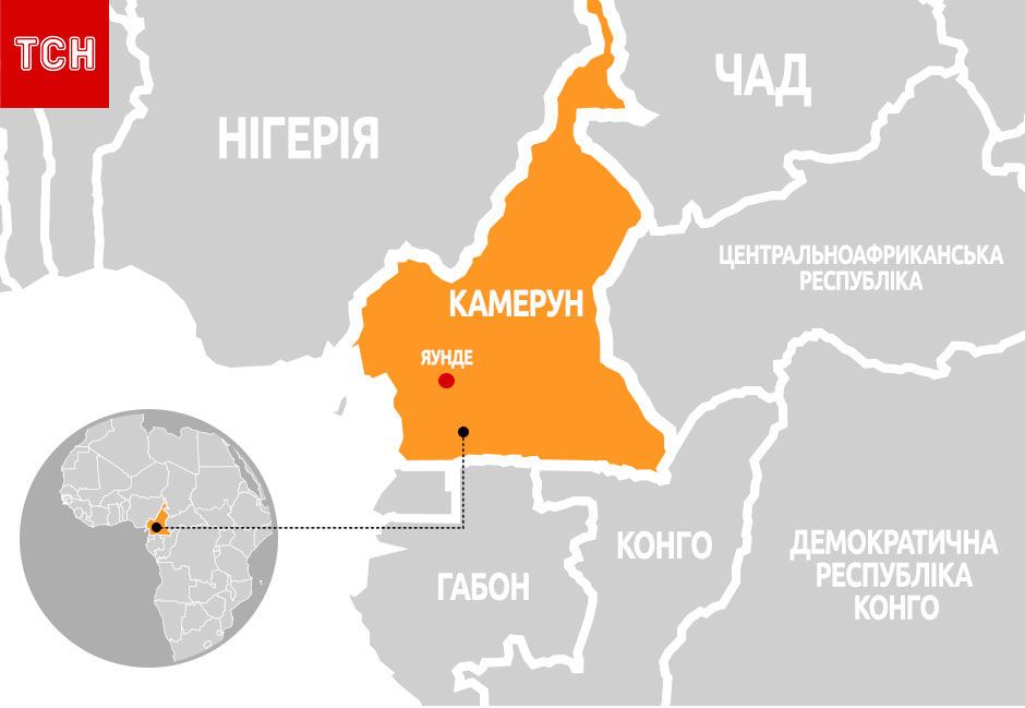 Камерун, карта, для блогів