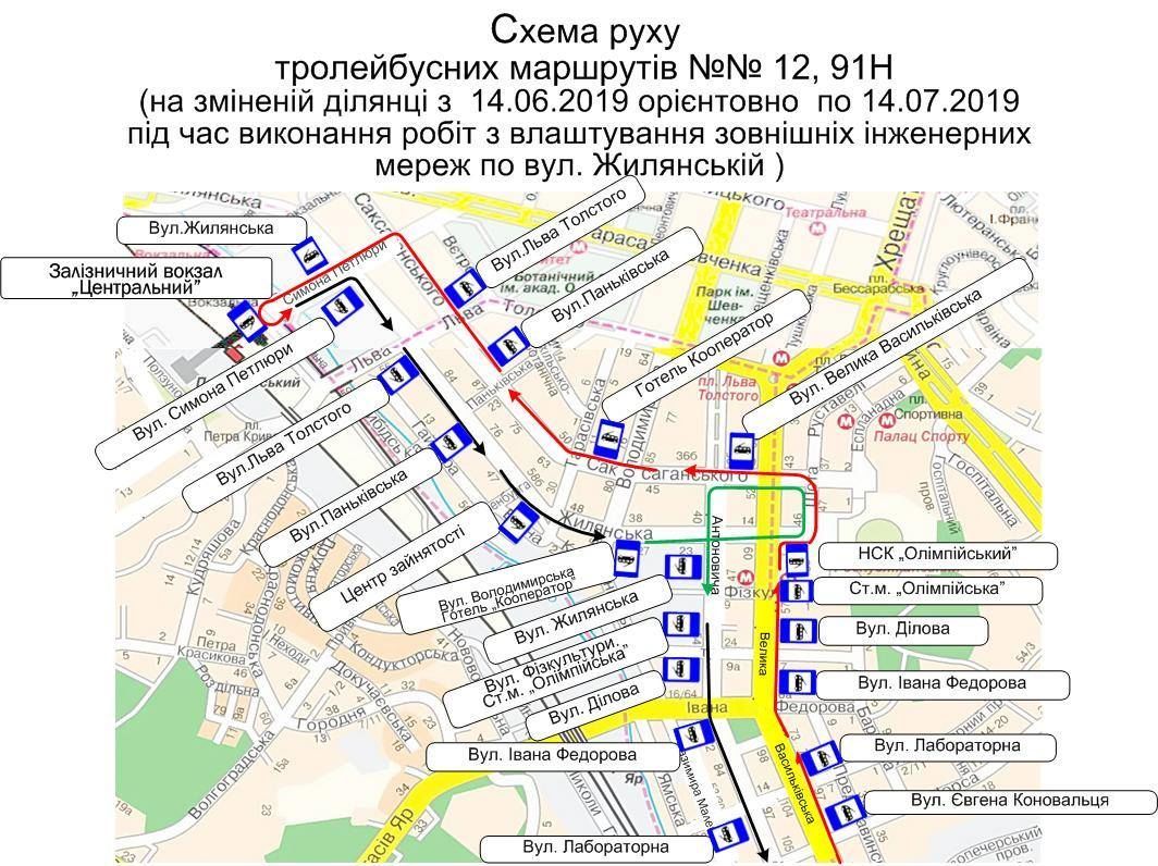 схема руху тролейбусів