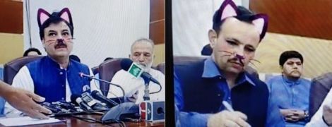 У Пакистані урядовці перетворилися на "котів" через випадково увімкнений фільтр під час трансляції