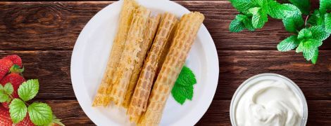 Вафельные трубочки с крем-сыром