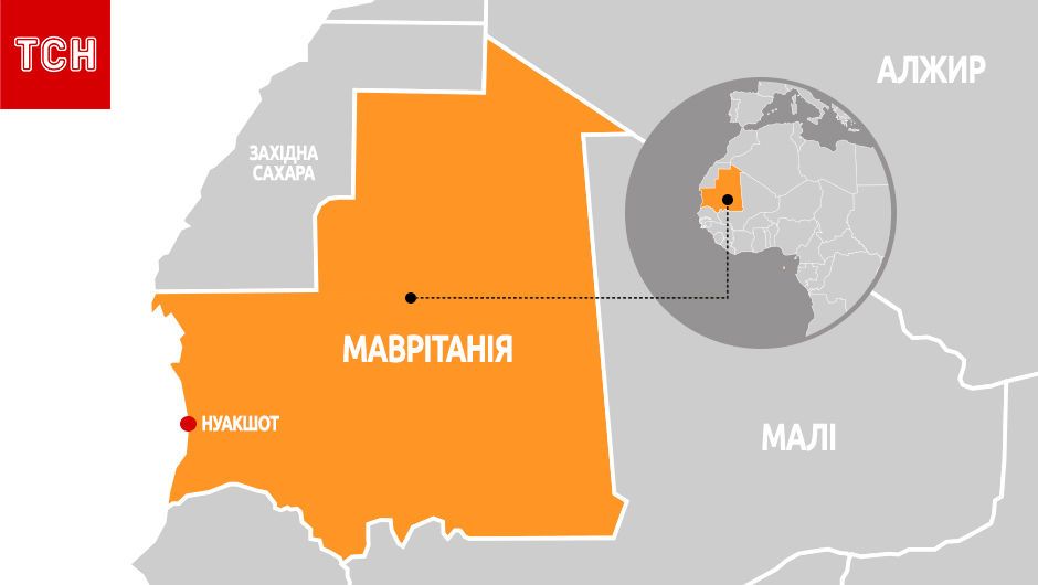 Мавританія, мапа, для блогів