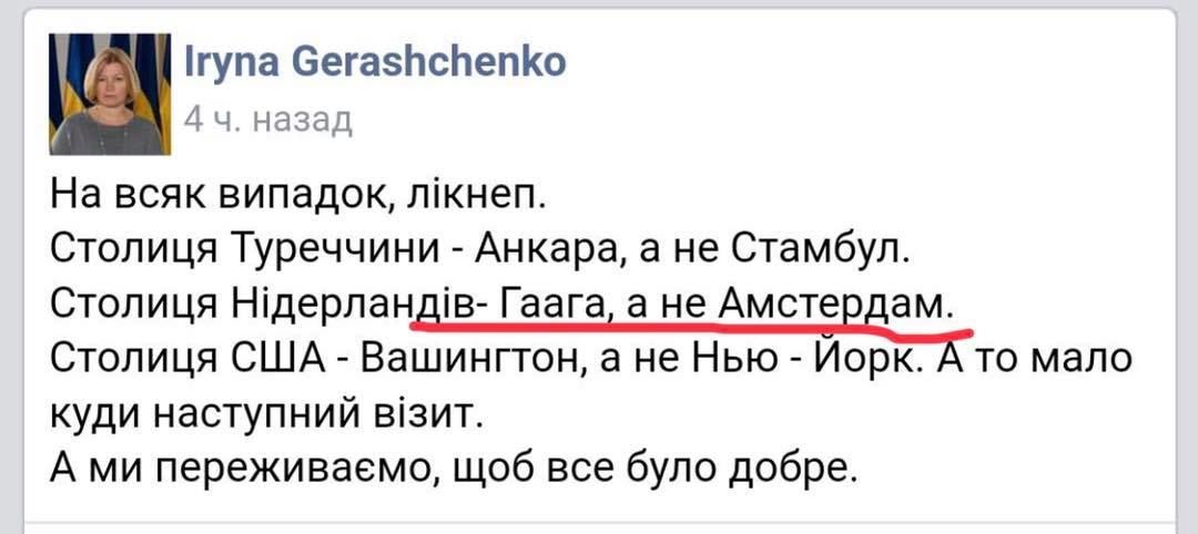 геращенко помилка Гаага