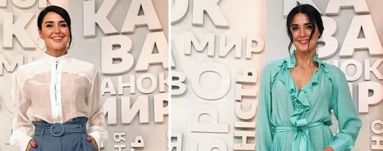Битва образов Людмилы Барбир: брюки-палаццо vs платье с рюшами