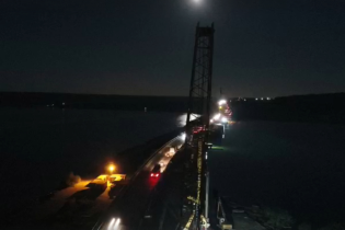 Строительство моста через Хаджибейский лиман показали на видео