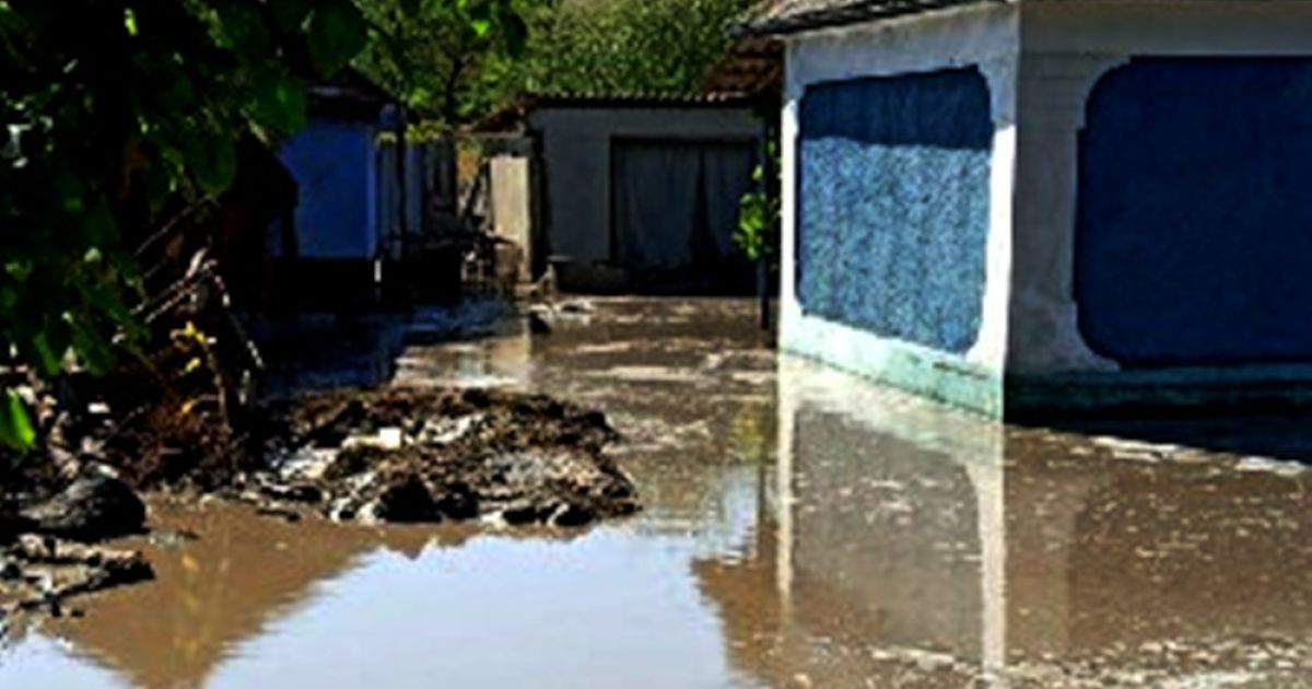 В Одесской области сильный дождь затопил дворы частных домов