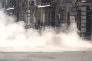 В центре Киева прорвало трубу с кипятком