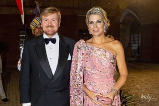 В вечернем платье и тиаре: королева Максима на президентском приеме в Нью-Дели