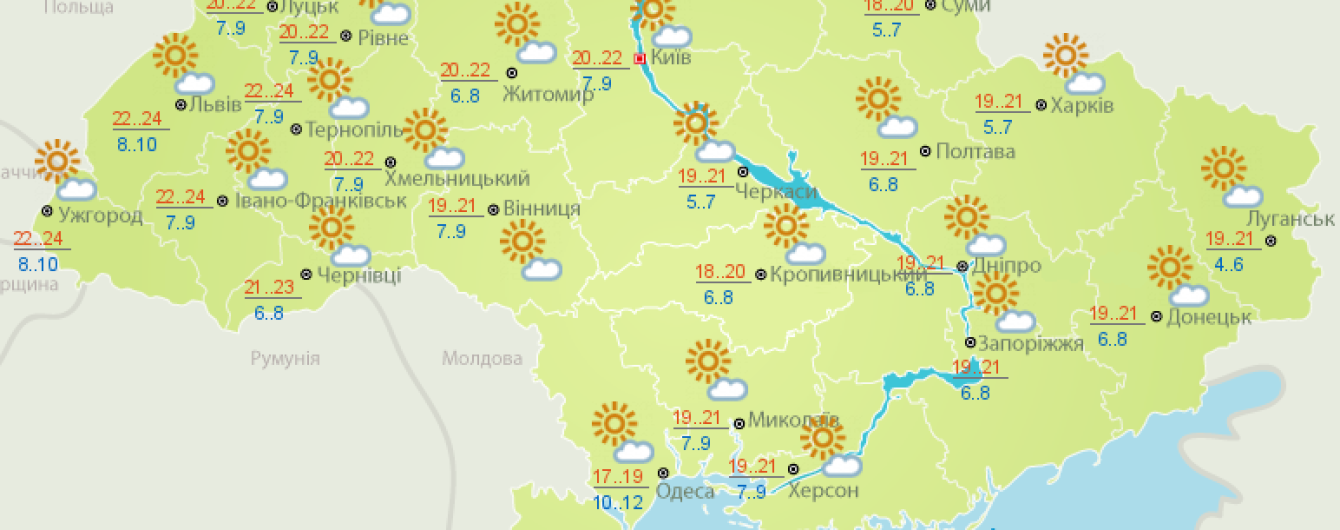 Солнце и продолжение тепла. Прогноз погоды в Украине на 21 октября