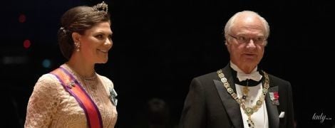 Еще краше, чем вчера: кронпринцесса Виктория на банкете в императорском дворце