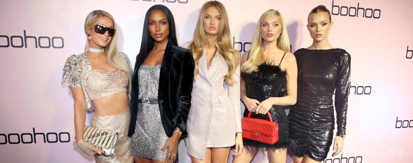 В мини, блестках и перьях: "ангелы" Victoria's Secret в компании Пэрис Хилтон потусили на вечеринке