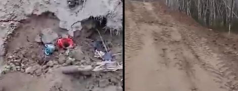 Стирчать штучні квіти і вінки: в РФ з ґрунту із цвинтаря звели для дітей гірку