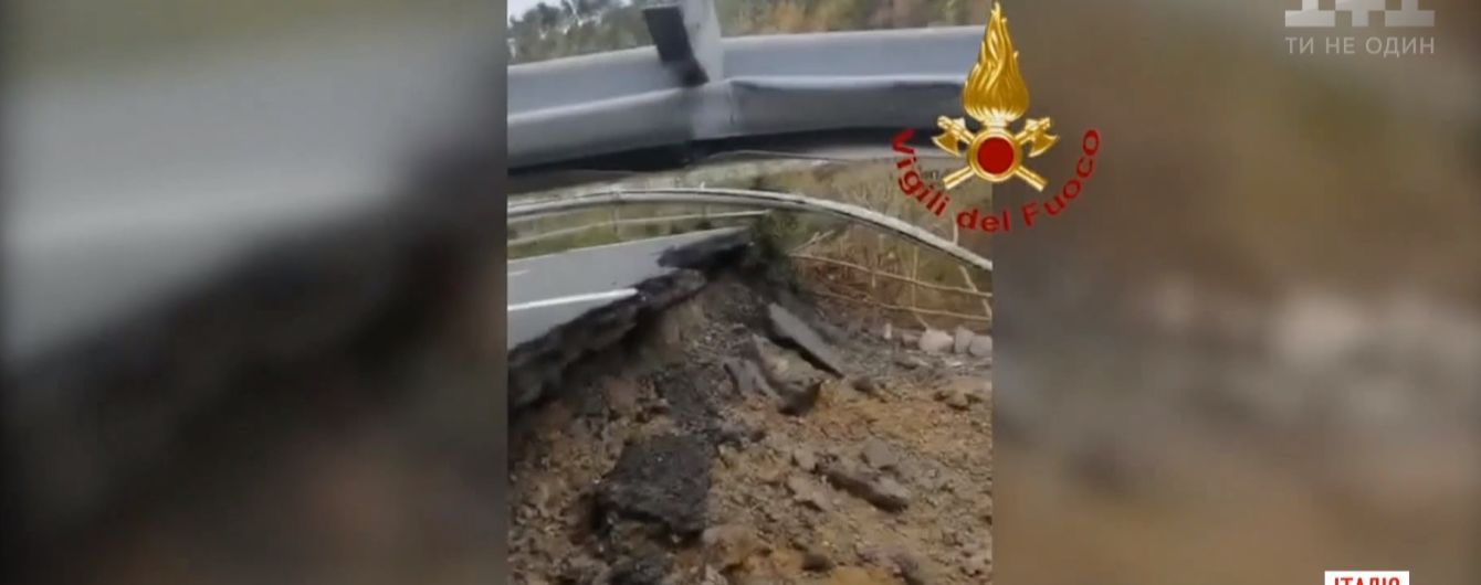 В Италии масштабно обрушился мост на шоссе