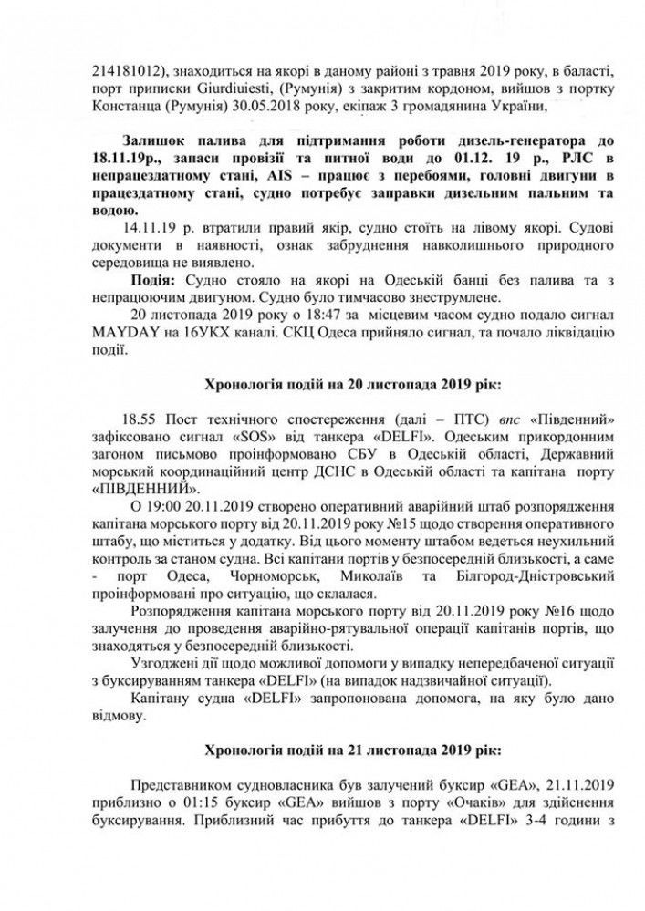 Звіт щодо танкера Делфі_1