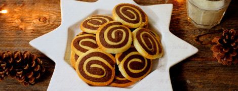 Спиральное печенье с миндалем и шоколадом