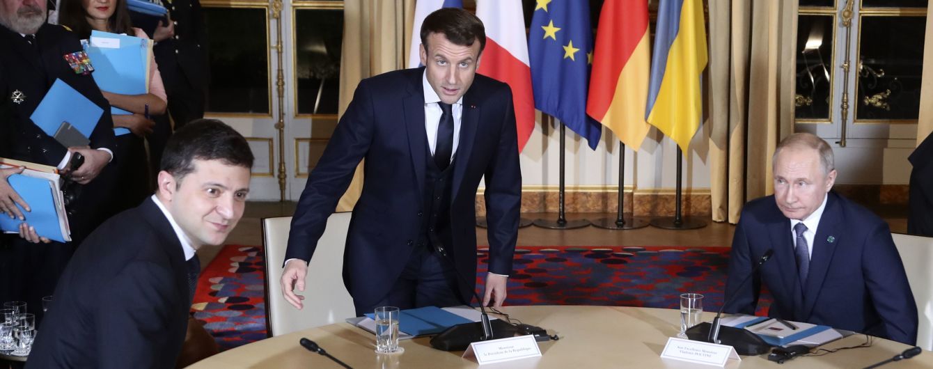 У Кремлі підтвердили, що Макрон перервав особисту розмову Путіна та Зеленського в Парижі