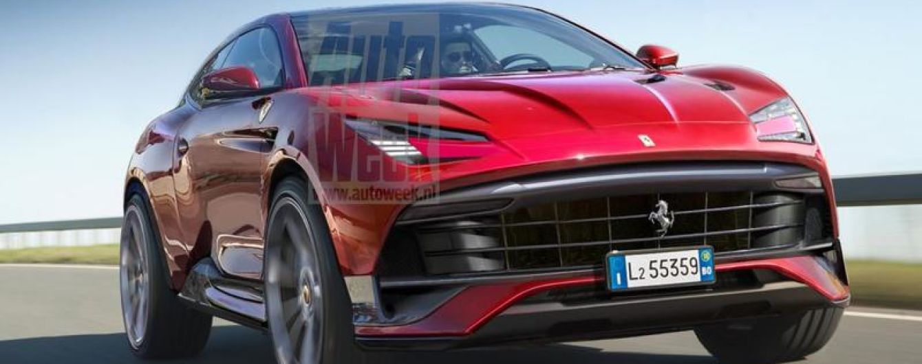 Первый кроссовер Ferrari показали на невероятном эскизе