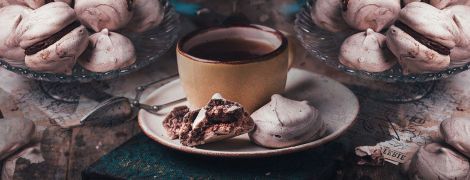 Шоколадные меренги с кремом