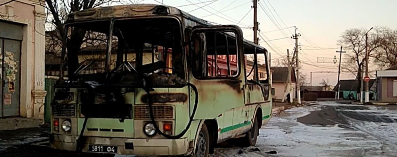 В Одесской области сгорел автобус Нацгвардии