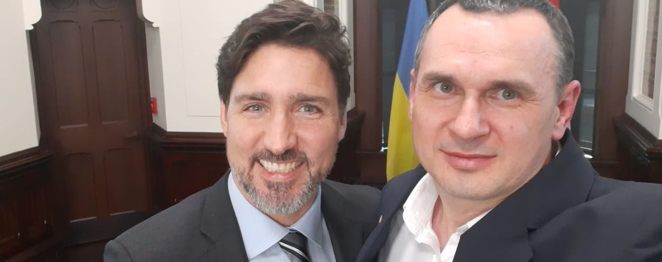 Олег Сенцов встретился с премьером Канады Джастином Трюдо и сделал с ним селфи