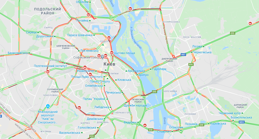 Ситуація на дорогах Києва