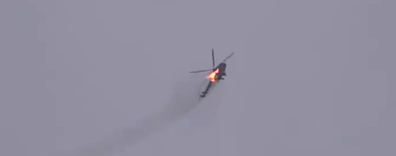 Очевидці зняли на відео збиття гелікоптера Мі-24 у Сирії