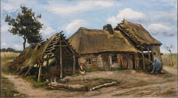 "Селянка перед фермерським будинком", Ван Гог