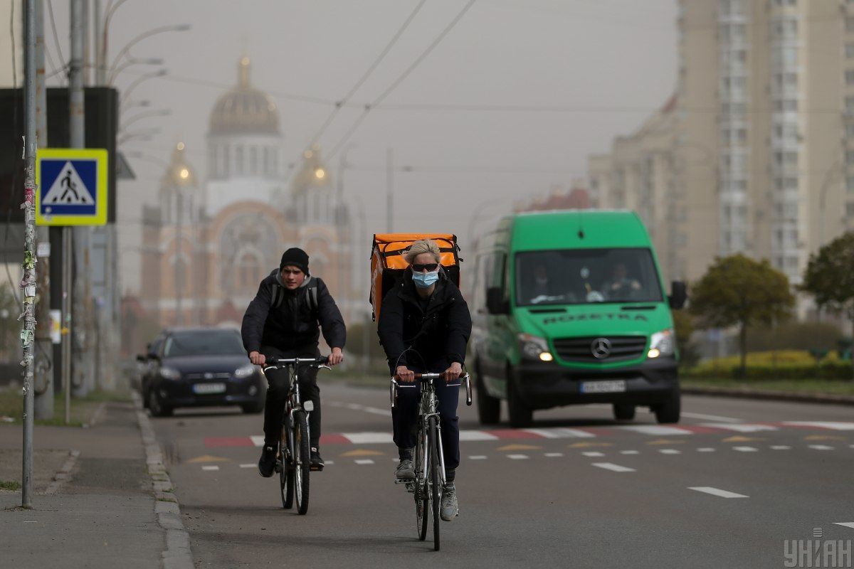 dust storm, quarantine, coronavirus in Kiev