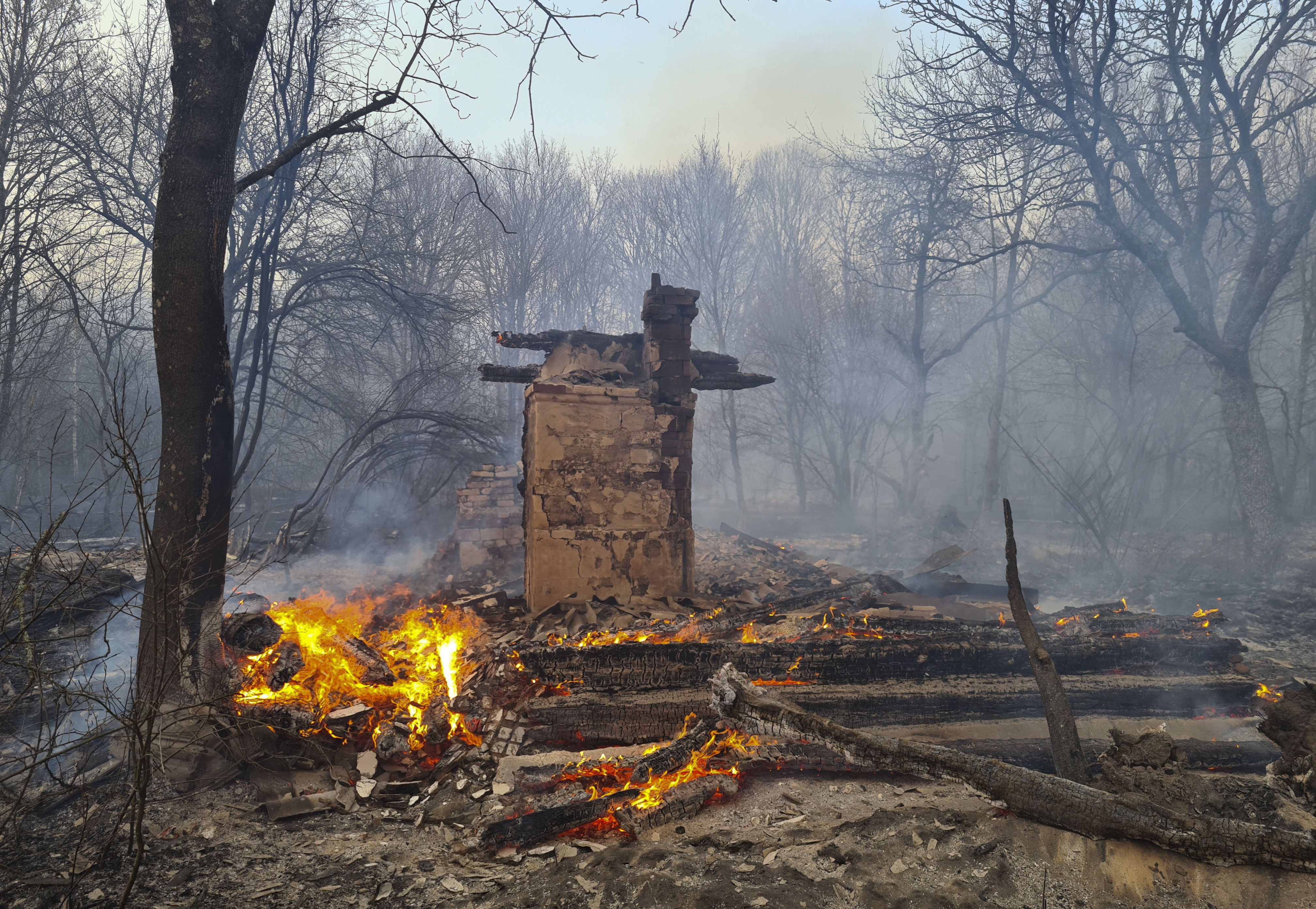 Fire in the Chernobyl area