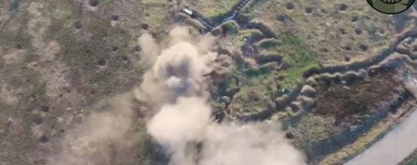 Военные показали момент уничтожения позиции российских наемников