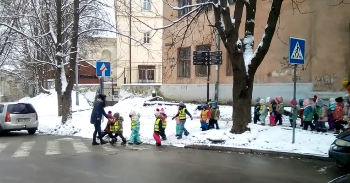 Юзеров поразило видео малышни, которая переходила дорогу в жилетах